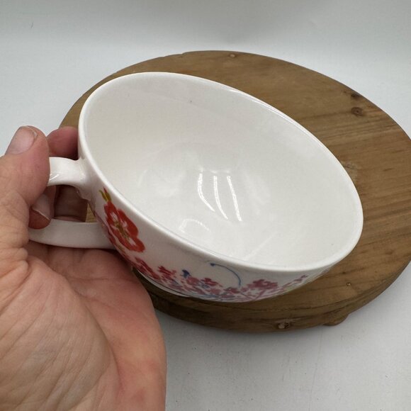 ANTHROPOLOGIE Multi-Color Floral Oversized Latte Mug cup tea coffee large flower - Picture 6 of 11